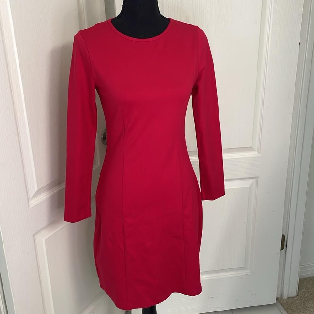 J Crew dress jersey stretchy size US 2 raspberry